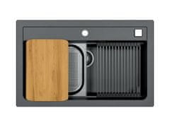 Alveus Granital pomivalno korito ATROX 40, enojno, 790x500, črna