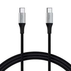 Allity AUC-01 kabel USB-C na USB-C, 100W, 1m, najlon + velcro, črn