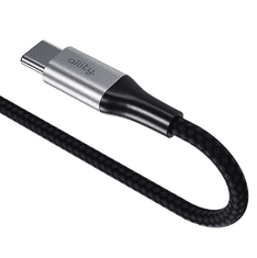 Allity AUC-01 kabel USB-C na USB-C, 100W, 1m, najlon + velcro, črn