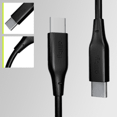 Allity AUC-02 kabel USB-C na USB-C, 100W, 100cm, silikon, črn