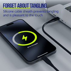 Allity AUC-02 kabel USB-C na USB-C, 100W, 100cm, silikon, črn