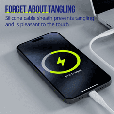 Allity AUC-02 kabel USB-C na USB-C, 100W, 100cm, silikon, bel