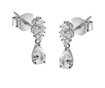 Guess Bleščeči srebrni uhani Jardin JSBE04496JWRHT/U