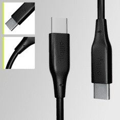 Allity ALLITY AUC-02 podatkovni kabel USB-C na USB-C, 60W, 1m, silikon, črn