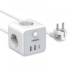 Tessan 301C namizni razdelilec, 3x vtičnica, 2x USB-A, 1x USB-C (TS-301-C)