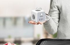 Tessan 301C namizni razdelilec, 3x vtičnica, 2x USB-A, 1x USB-C (TS-301-C)