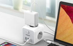 Tessan 301C namizni razdelilec, 3x vtičnica, 2x USB-A, 1x USB-C (TS-301-C)