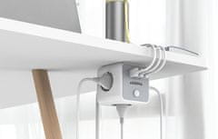 Tessan 301C namizni razdelilec, 3x vtičnica, 2x USB-A, 1x USB-C (TS-301-C)