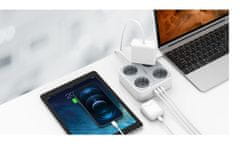 Tessan 302C namizni razdelilec, 4x vtičnica, 2x USB-A, 1x USB-C, 2 m kabel (TS-302-C)