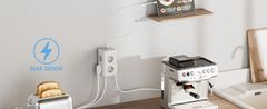 Tessan 306C namizni razdelilec, 6x vtičnica, 2x USB-A, 1x USB-C, 2 m (TS-306-C)