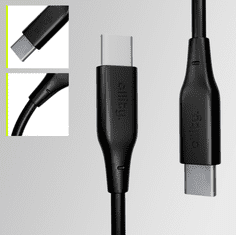 Allity AUC-02 kabel, USB-C na USB-C, 100W, 200 cm, silikon, črn