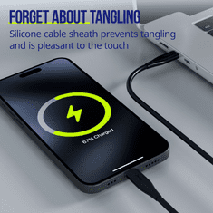 Allity AUC-02 kabel, USB-C na USB-C, 100W, 200 cm, silikon, črn