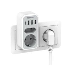 Tessan 328 vtični razdelilec, 2x vtičnica, 3x USB-A, 1x USB-C (TS-328)