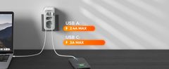 Tessan 328 vtični razdelilec, 2x vtičnica, 3x USB-A, 1x USB-C (TS-328)