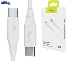 Allity AUC-02 kabel, USB-C na USB-C, 100W, 200 cm, silikon, bel