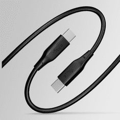 Allity AUC-02 kabel, USB-C na USB-C, 60W, 2m, silikon, črn