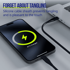 Allity AUC-02 kabel, USB-C na USB-C, 60W, 2m, silikon, črn