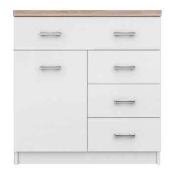 KONDELA Komoda Topty Tip 12 - bela / sonoma hrast