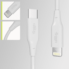 Allity AUC-02 podatkovni kabel, USB-C na USB-C, 60W, 2m, silikon, beli