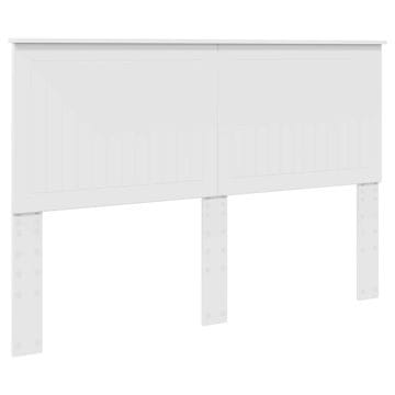 Vidaxl Vzglavje z vzglavjem Bela 150 cm Konstruiran les