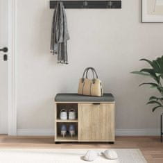 Vidaxl Haldna klop z blazino Enobarvno Sonoma hrast 60 x 38 x 46 cm
