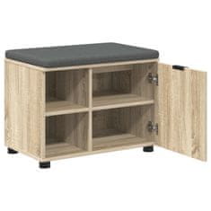 Vidaxl Haldna klop z blazino Enobarvno Sonoma hrast 60 x 38 x 46 cm