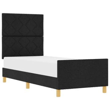 Vidaxl Konstrukcija postelje z vzglavjem Črna 80 x 200 cm blago