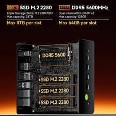 GMKtec računalnik mini PC K12 AMD Ryzen7 H255 32GB RAM 1TB SSD Radeon 780M NucBox