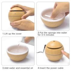 Netscroll LED vlažilnik zraka in aroma difuzor eteričnih olj ter ambientno svetlobo za sproščujoče vzdušje, Diffuser