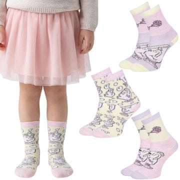 Disney DISNEY Chip Barvite, dekliške gležnarske nogavice – 3 pari, komplet nogavic za deklice