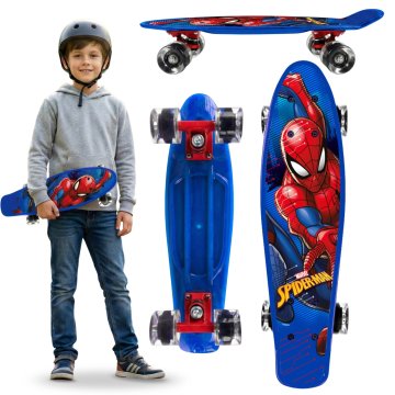 MARVEL COMICS MARVEL Spider-Man Otroški fish skateboard 55 cm, protizdrsna deska, lahek, stabilen, 20–50 kg