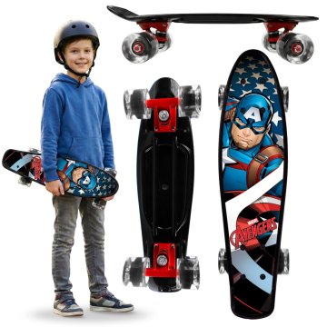 MARVEL COMICS MARVEL Avengers CAPTAIN AMERICA Otroški fish skateboard 55 cm, protizdrsna deska, stabilen od 20-50 kg