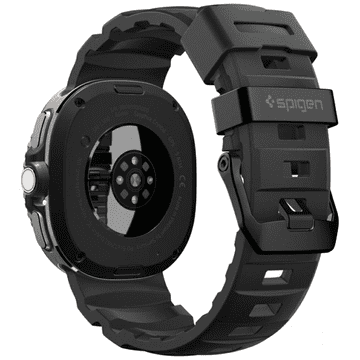 Spigen Silikonski pašček 3PK14213B WBS2 za uro Samsung Galaxy Watch 8 / 8 Classic (40, 44, 46 mm) - črn