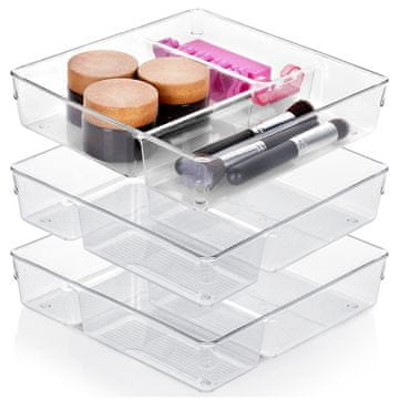 shumee Organizator predalov s predelki 23x23x5,5 cm 3 kosi.