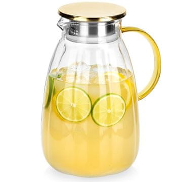 Artemis Steklen vrč za pijačo, vodo, sok, limonado, s pokrovom, 2,2 l