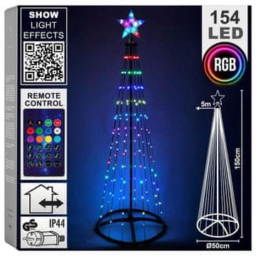 shumee Osvetljeno božično drevo 154 LED, 150 cm