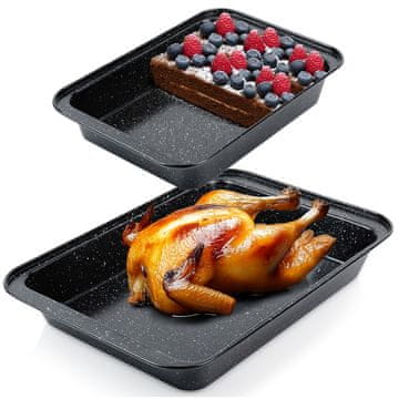 shumee Granitna ponev za pečenje 28x19 / 37,5x25,5 cm 2 kosa.