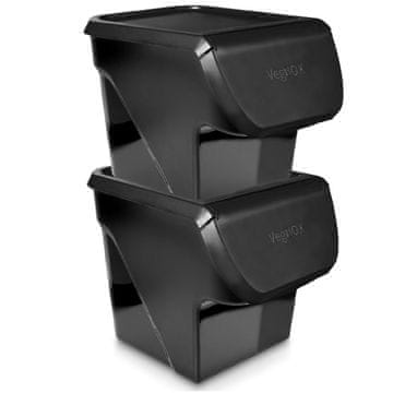 shumee Posoda za zelenjavo in sadje s pokrovom, črna, 13 l, 2 kosa.