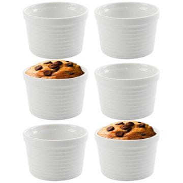 Orion Pekač za pečico, primeren za pečico, porcelan, bel, 250 ml, komplet 6 kosov.