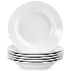 shumee MONA globok porcelanast krožnik za večerjo 24 cm, 350 ml 6 kosov.