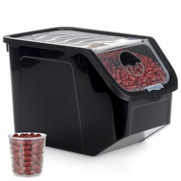 shumee Posoda za zelenjavo in sadje s pokrovom, črna, 12 l