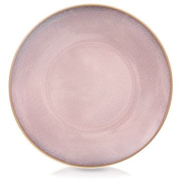 Artemis Velik plitev ploščat krožnik za večerjo, keramičen, roza, 27 cm
