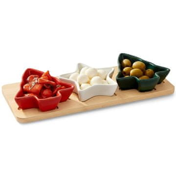 Excellent Houseware Porcelanaste skledice za prigrizke na pladnju, 4 kosi.