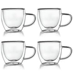 shumee Dvostenski termo kozarec za espresso DOUBLE 100 ml 4 kosi.