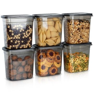 shumee Posode za razsute izdelke s pokrovom 1,85 l 6 kosov.