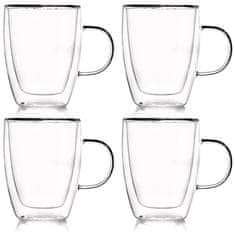 shumee Dvostenski termo kozarec za latte kavo DOUBLE 300 ml 4 kosi.