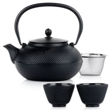 shumee Emajliran čajnik iz litega železa z infuzerjem in skodelicami CAST LINE 1 l / 60 ml, 4 kosi.