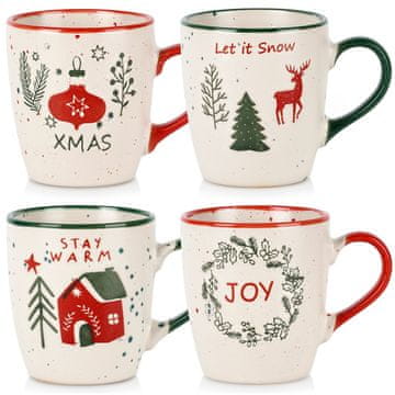 shumee Keramične božične skodelice 180 ml 4 kosi.