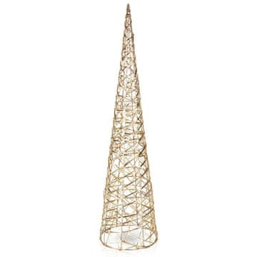 shumee Božično drevo, svetleče, stožec, zlato, 40 LED diod, 80 cm
