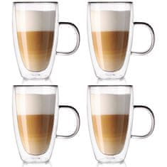 Orion Dvostenski termo kozarec za latte kavo DOUBLE 430 ml 4 kosi.